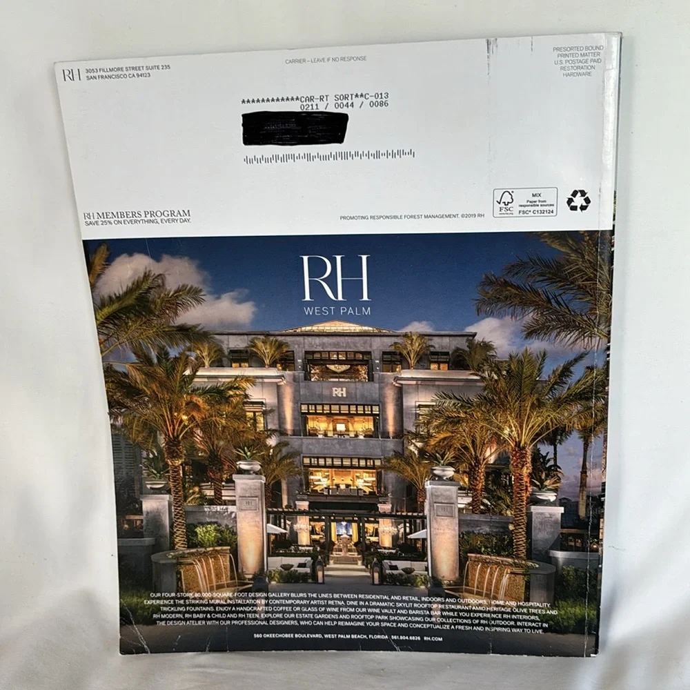 Brand New Restoration Hardware RH 366 Pages Catalog Magazine Early Spring 2019
